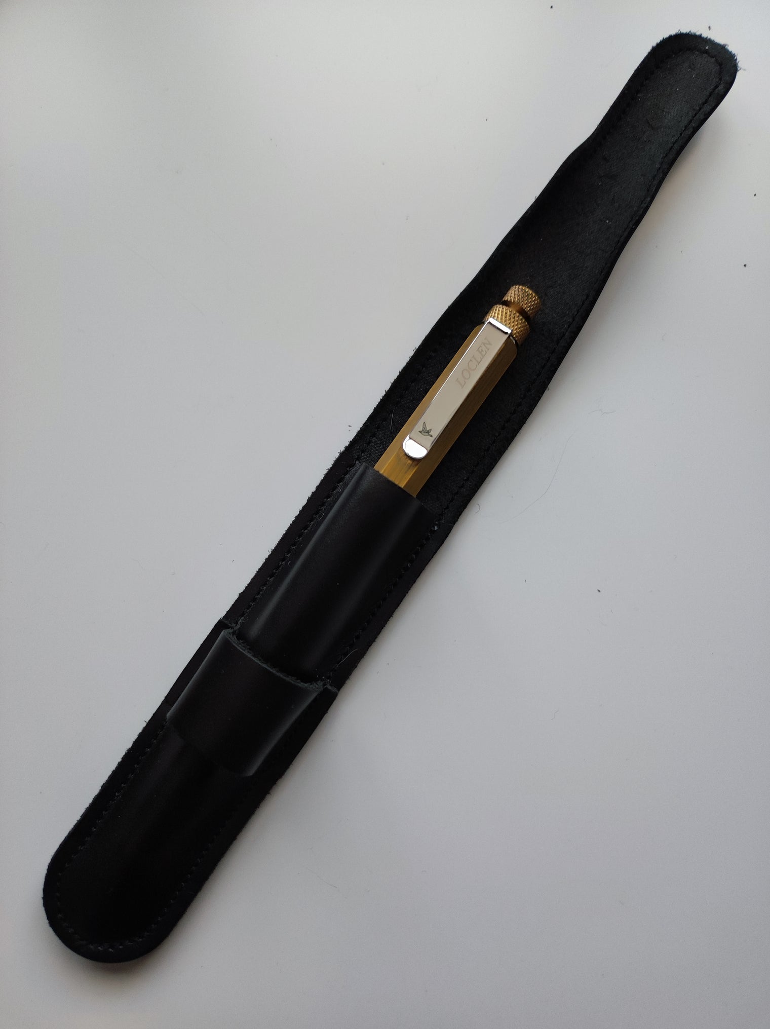 Black Leather Pen Pouch