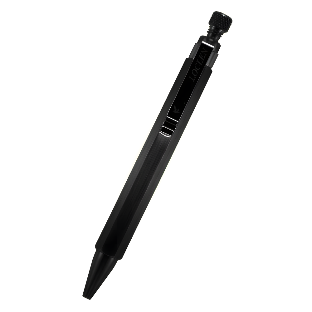 Loclen L4 ballpoint pen in matte black on a white background