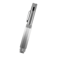 loclen F5 fountain pen in brushed chrome on a white background