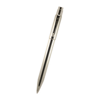 Loclen antares ballpoint pen in brushed chrome on a white background