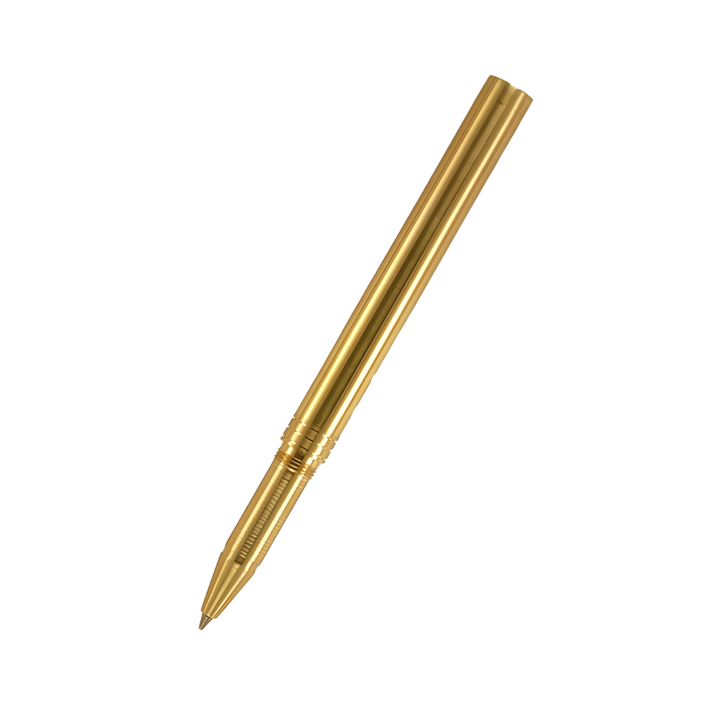 Loclen evoroller rollerball pen in raw brass without the cap