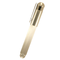 loclen hexa fountain pen in aluminum viewed from the side on a white background