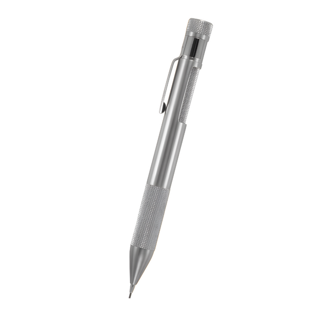 loclen v2 mechanical pencil in brushed chrome on a white background