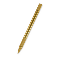 Loclen Tekno1 ballpoint pen in raw brass on a white background