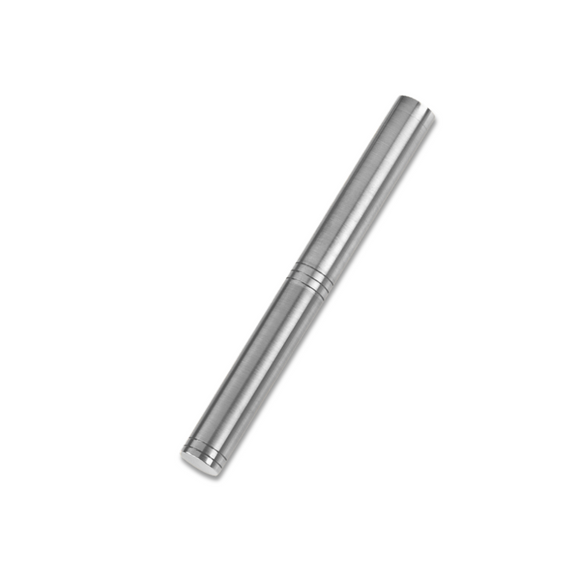 loclen tiny chrome fountain pen  on a white background